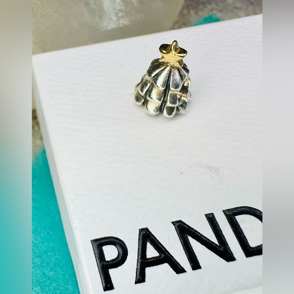 Authentic Retired Pandora Christmas Tree Two Tone 14k Gold & S925 Ale Silver - Picture 6 of 16